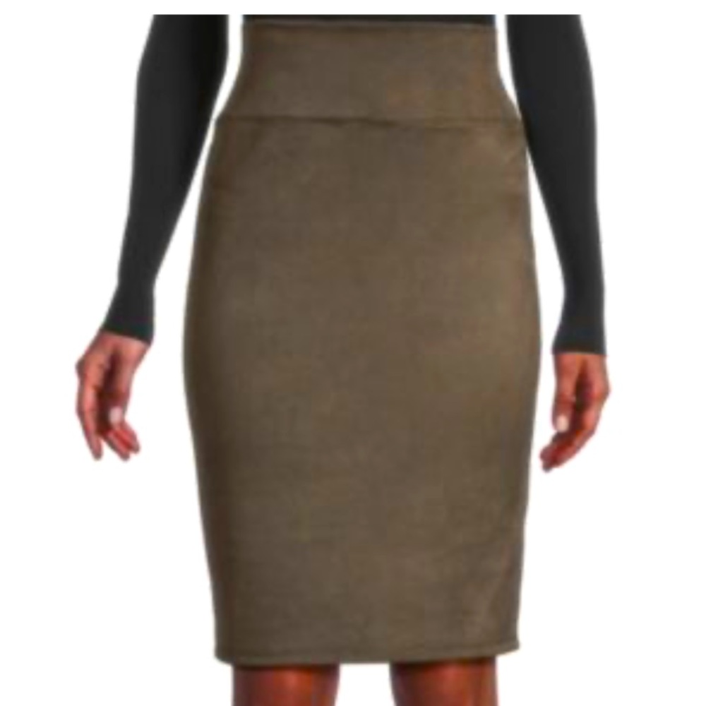 Faux Suede Pencil Skirt